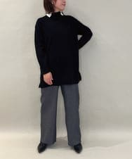 ZMLAE23090 al'aise modulation(アレーズモジュレーション) 【洗える】サイドポケットワイドストレートパンツ ブラック