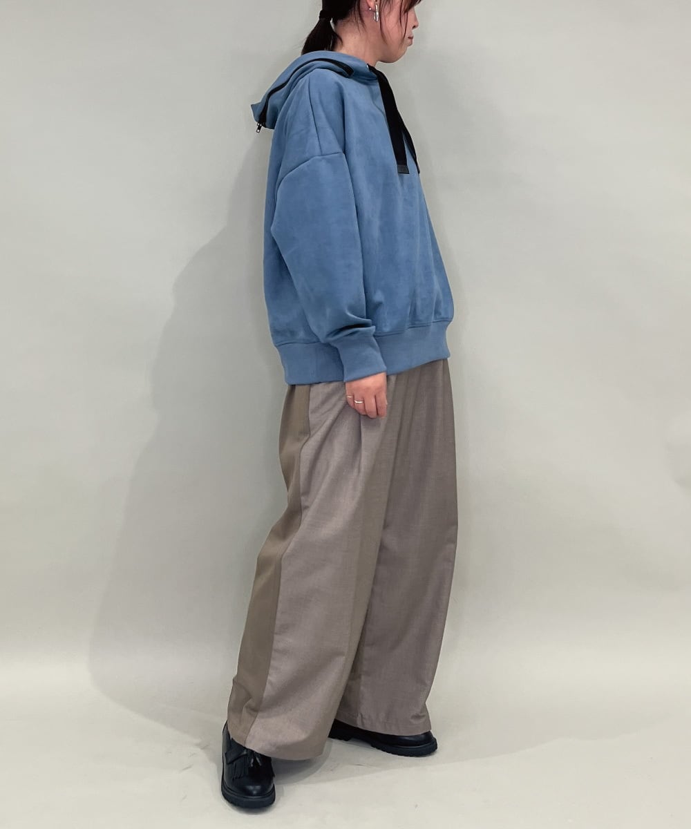 ZMLAE25150 al'aise modulation(アレーズモジュレーション) カットソージョイントワイドパンツ ベージュ