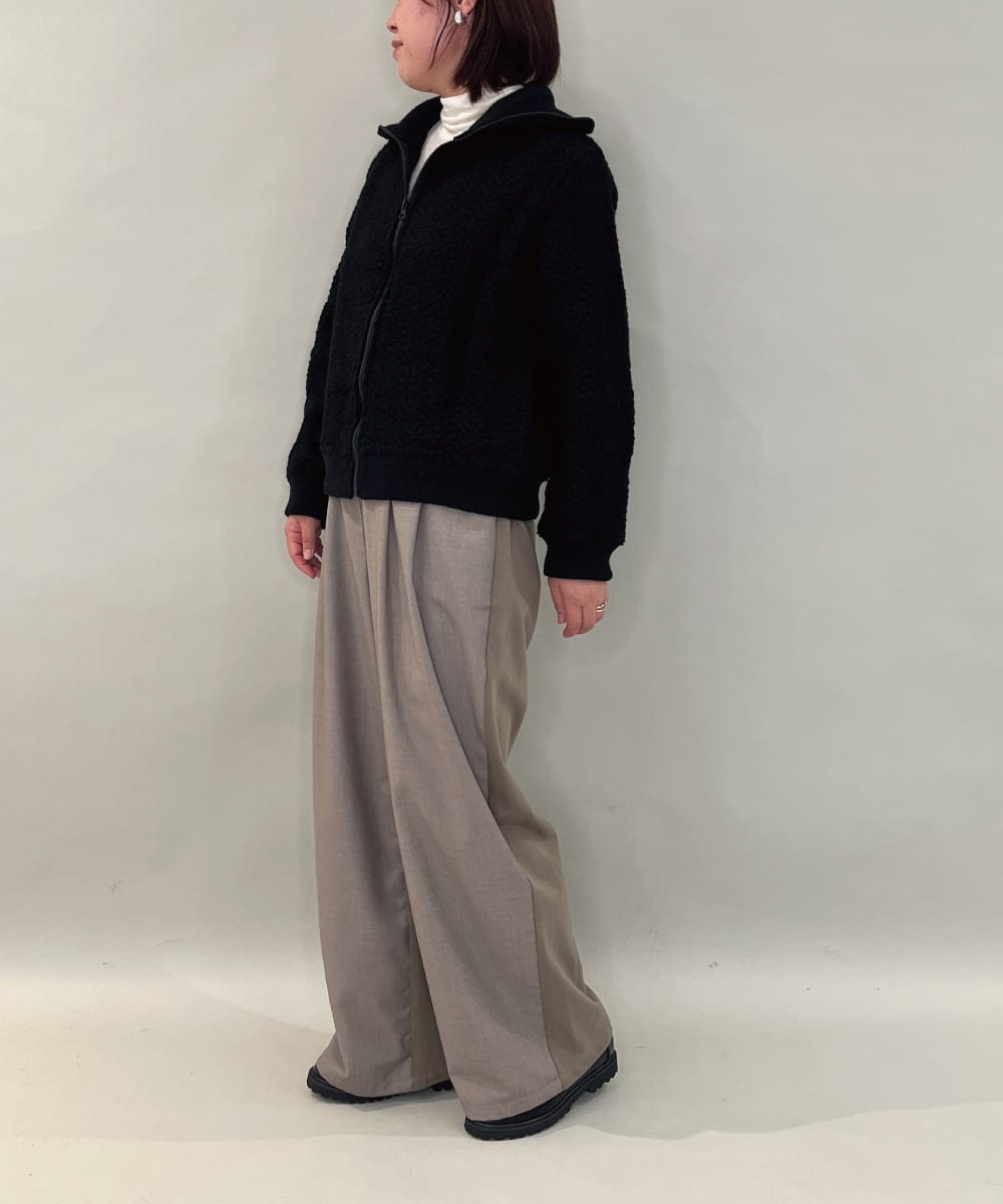 ZMLAE25150 al'aise modulation(アレーズモジュレーション) カットソージョイントワイドパンツ ベージュ