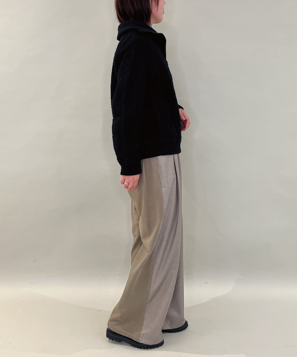 ZMLAE25150 al'aise modulation(アレーズモジュレーション) カットソージョイントワイドパンツ ベージュ