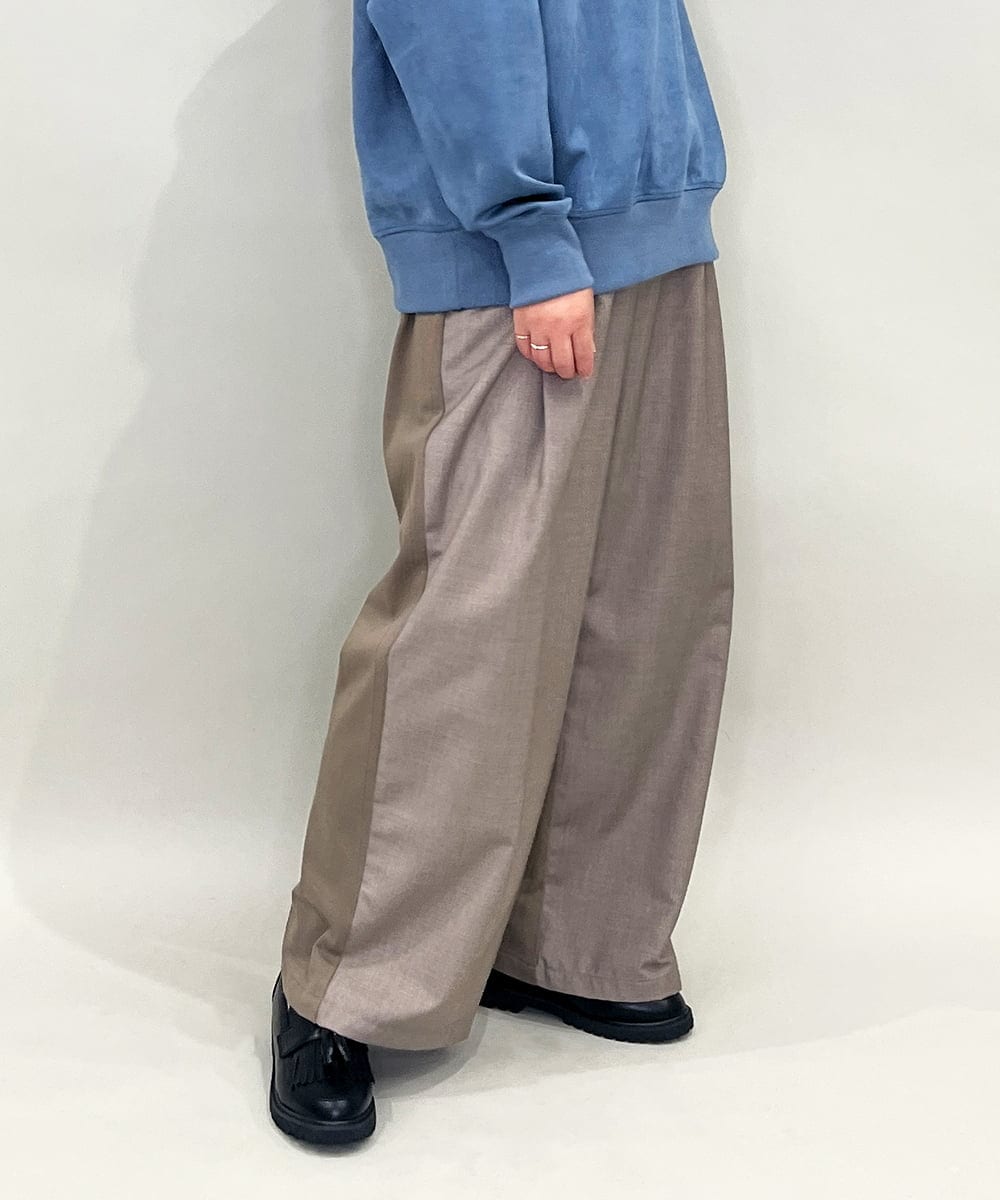 ZMLAE25150 al'aise modulation(アレーズモジュレーション) カットソージョイントワイドパンツ ベージュ
