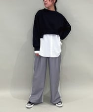 ZMLAE25150 al'aise modulation(アレーズモジュレーション) カットソージョイントワイドパンツ ライトグレー