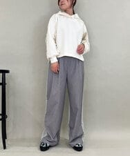 ZMLAE25150 al'aise modulation(アレーズモジュレーション) カットソージョイントワイドパンツ ライトグレー