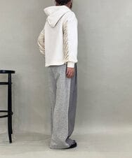 ZMLAE25150 al'aise modulation(アレーズモジュレーション) カットソージョイントワイドパンツ ライトグレー