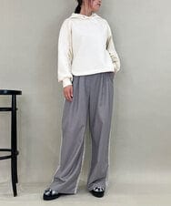 ZMLAE25150 al'aise modulation(アレーズモジュレーション) カットソージョイントワイドパンツ ライトグレー