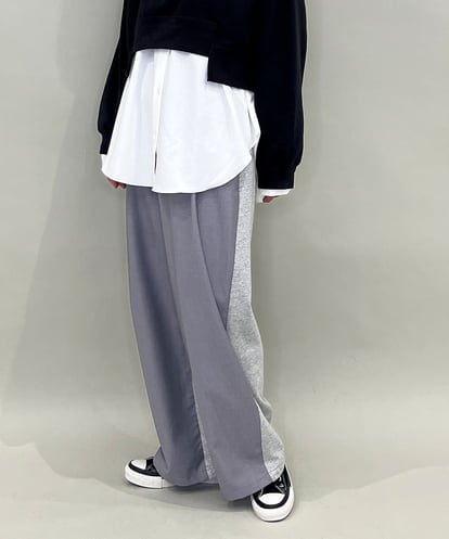 ZMLAE25150 al'aise modulation カットソージョイントワイドパンツ