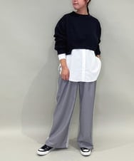 ZMLAE25150 al'aise modulation(アレーズモジュレーション) カットソージョイントワイドパンツ ライトグレー