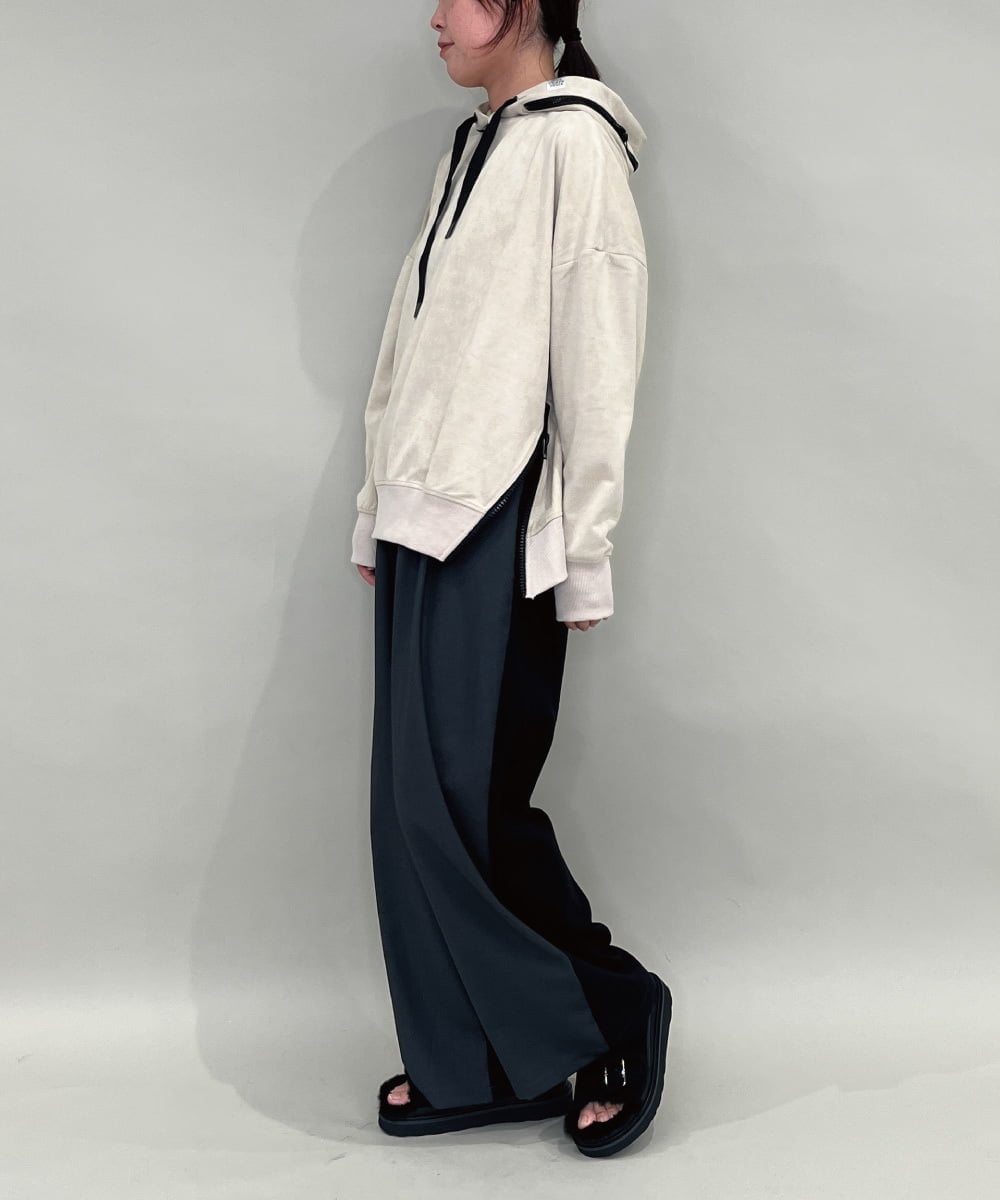 ZMLAE25150 al'aise modulation(アレーズモジュレーション) カットソージョイントワイドパンツ ダークグレー