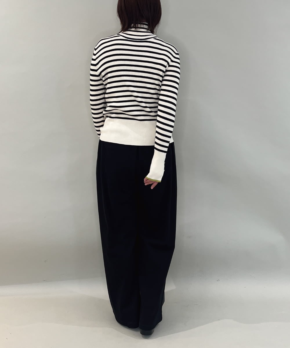 ZMLAE25150 al'aise modulation(アレーズモジュレーション) カットソージョイントワイドパンツ ダークグレー