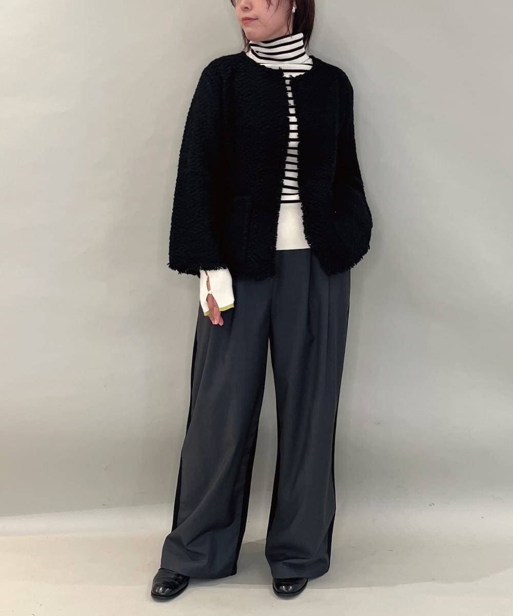 ZMLAE25150 al'aise modulation(アレーズモジュレーション) カットソージョイントワイドパンツ ダークグレー