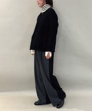 ZMLAE25150 al'aise modulation(アレーズモジュレーション) カットソージョイントワイドパンツ ダークグレー