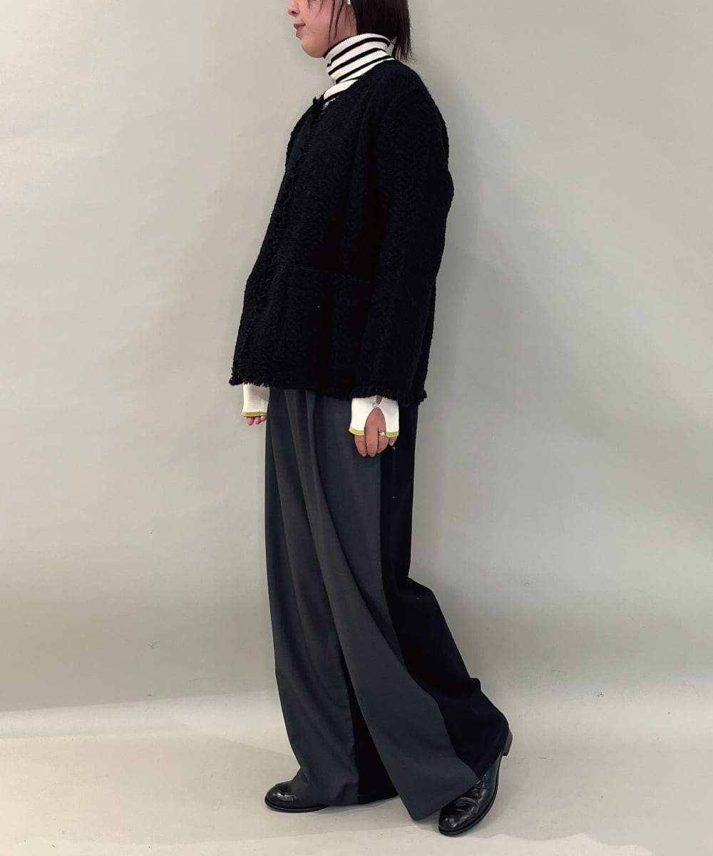 ZMLAE25150 al'aise modulation(アレーズモジュレーション) カットソージョイントワイドパンツ ダークグレー