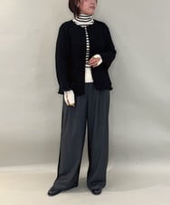 ZMLAE25150 al'aise modulation(アレーズモジュレーション) カットソージョイントワイドパンツ ダークグレー