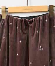 ZMLAE26110 al'aise modulation(アレーズモジュレーション) 刺繍デザインベロアパンツ ブラウン