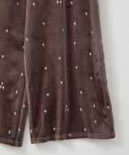 ZMLAE26110 al'aise modulation(アレーズモジュレーション) 刺繍デザインベロアパンツ ブラウン