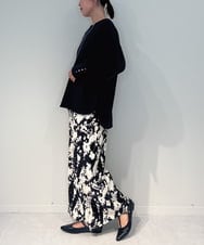 ZMLAE27110 al'aise modulation(アレーズモジュレーション) ニュアンス柄コーデュロイワイドパンツ ホワイト