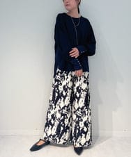 ZMLAE27110 al'aise modulation(アレーズモジュレーション) ニュアンス柄コーデュロイワイドパンツ ホワイト