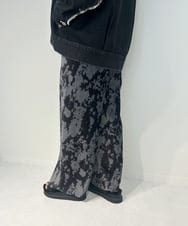 ZMLAE27110 al'aise modulation(アレーズモジュレーション) ニュアンス柄コーデュロイワイドパンツ ダークグレー