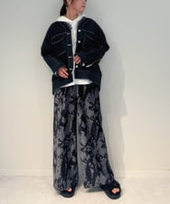 ZMLAE27110 al'aise modulation(アレーズモジュレーション) ニュアンス柄コーデュロイワイドパンツ ダークグレー