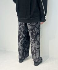 ZMLAE27110 al'aise modulation(アレーズモジュレーション) ニュアンス柄コーデュロイワイドパンツ ダークグレー