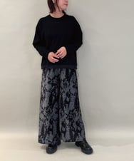 ZMLAE27110 al'aise modulation(アレーズモジュレーション) ニュアンス柄コーデュロイワイドパンツ ダークグレー