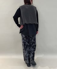 ZMLAE27110 al'aise modulation(アレーズモジュレーション) ニュアンス柄コーデュロイワイドパンツ ダークグレー