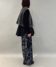 ZMLAE27110 al'aise modulation(アレーズモジュレーション) ニュアンス柄コーデュロイワイドパンツ ダークグレー