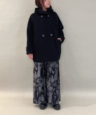 ZMLAE27110 al'aise modulation(アレーズモジュレーション) ニュアンス柄コーデュロイワイドパンツ ダークグレー