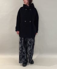 ZMLAE27110 al'aise modulation(アレーズモジュレーション) ニュアンス柄コーデュロイワイドパンツ ダークグレー