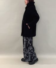 ZMLAE27110 al'aise modulation(アレーズモジュレーション) ニュアンス柄コーデュロイワイドパンツ ダークグレー