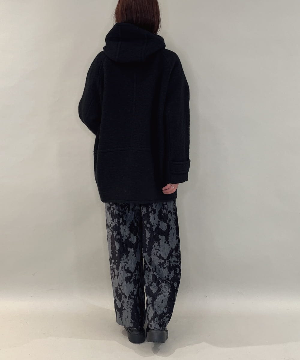 ZMLAE27110 al'aise modulation(アレーズモジュレーション) ニュアンス柄コーデュロイワイドパンツ ダークグレー