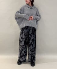 ZMLAE27110 al'aise modulation(アレーズモジュレーション) ニュアンス柄コーデュロイワイドパンツ ダークグレー