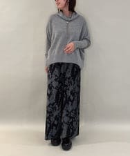 ZMLAE27110 al'aise modulation(アレーズモジュレーション) ニュアンス柄コーデュロイワイドパンツ ダークグレー