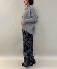 ZMLAE27110 al'aise modulation(アレーズモジュレーション) ニュアンス柄コーデュロイワイドパンツ ダークグレー