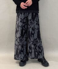 ZMLAE27110 al'aise modulation(アレーズモジュレーション) ニュアンス柄コーデュロイワイドパンツ ダークグレー