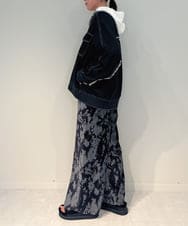 ZMLAE27110 al'aise modulation(アレーズモジュレーション) ニュアンス柄コーデュロイワイドパンツ ダークグレー