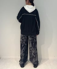 ZMLAE27110 al'aise modulation(アレーズモジュレーション) ニュアンス柄コーデュロイワイドパンツ ダークグレー