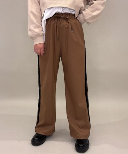 ZMLAE28169 al'aise modulation 【洗える】サイドフリンジデザインワイドパンツ