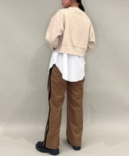 ZMLAE28169 al'aise modulation(アレーズモジュレーション) 【洗える】サイドフリンジデザインワイドパンツ ベージュ