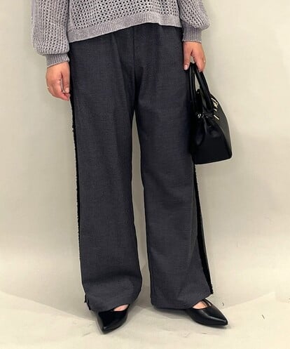 ZMLAE28169 al'aise modulation 【洗える】サイドフリンジデザインワイドパンツ
