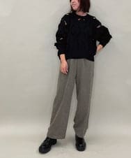 ZMLAE30120 al'aise modulation(アレーズモジュレーション) ドロストギャザーデザインワイドパンツ カーキ