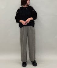 ZMLAE30120 al'aise modulation(アレーズモジュレーション) ドロストギャザーデザインワイドパンツ カーキ