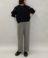 ZMLAE30120 al'aise modulation(アレーズモジュレーション) ドロストギャザーデザインワイドパンツ カーキ