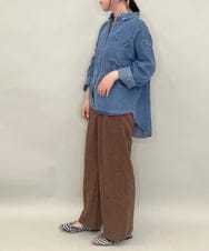 ZMLAE30120 al'aise modulation(アレーズモジュレーション) ドロストギャザーデザインワイドパンツ ブラウン