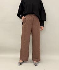 ZMLAE30120 al'aise modulation(アレーズモジュレーション) ドロストギャザーデザインワイドパンツ ブラウン