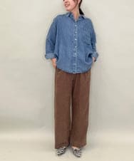 ZMLAE30120 al'aise modulation(アレーズモジュレーション) ドロストギャザーデザインワイドパンツ ブラウン