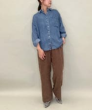 ZMLAE30120 al'aise modulation(アレーズモジュレーション) ドロストギャザーデザインワイドパンツ ブラウン