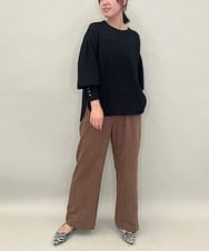 ZMLAE30120 al'aise modulation(アレーズモジュレーション) ドロストギャザーデザインワイドパンツ ブラウン