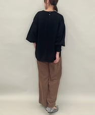 ZMLAE30120 al'aise modulation(アレーズモジュレーション) ドロストギャザーデザインワイドパンツ ブラウン