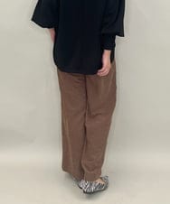 ZMLAE30120 al'aise modulation(アレーズモジュレーション) ドロストギャザーデザインワイドパンツ ブラウン